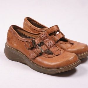 Dr. Martens 12163 Brown Leather Buckle Shoes Sz 8